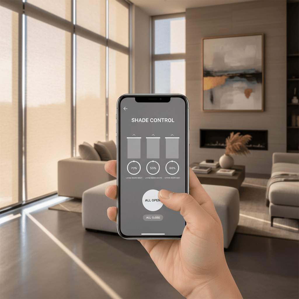Smartphone controlling motorized shades